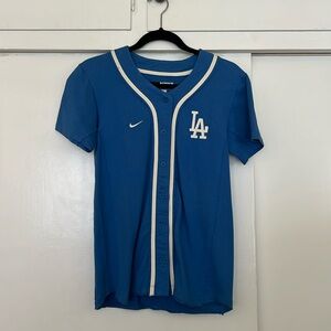 NIKE, LA Dodgers Button Up Cotton Jersey
